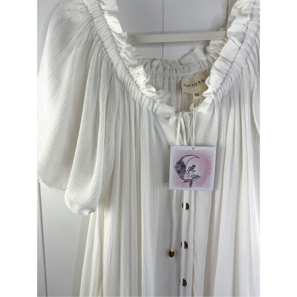 NWT Coven & Co White Milkmaid Dress Size XS Lagenlook Maternity - Picture 6 of 13